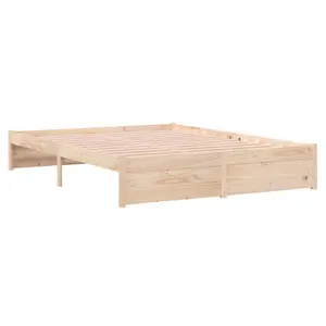 Berkfield Bed Frame Solid Wood 135x190 cm Double