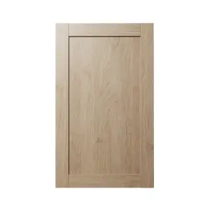 GoodHome Alpinia Matt light oak effect Shaker 50:50 Larder Cabinet door (W)600mm (H)1001mm (T)18mm