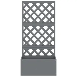 Berkfield Trellis Planter Grey 65x33x135 cm WPC