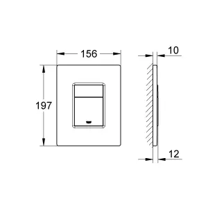 Grohe Even Matt Dual Flushing plate (H)197mm (W)156mm