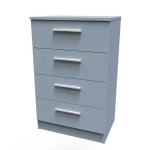 Trent 4 Drawer Midi Chest in Denim (Ready Assembled)