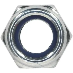 100 Pack of Zinc Plated M8 Nylon Locknut Bolts - DIN 982 - 1.25mm Pitch for Secure Fastening