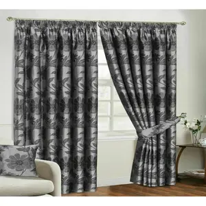 Coverty Cotton Blend Semi Sheer Pinch Pleat Curtain Pair 117 W x 137 D cm