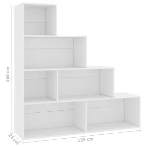 Berkfield Book Cabinet/Room Divider White 155x24x160 cm Engineered Wood