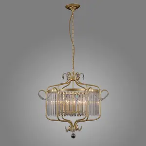 Luminosa Classic Hanging Pendant Golden Champagne 6 Light , E14