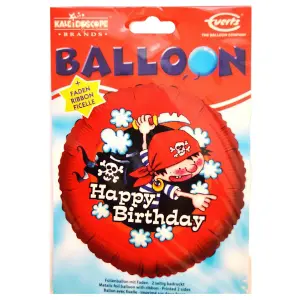 Everts Pirate Happy Birthday Foil Balloon Red/Black/White (One Size)