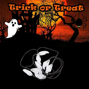 Halloween Ghost Lights LED Set of 8 Trick or Treat Party Set of 8 White Ghost