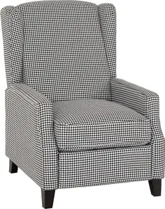 Kensington Recliner Chair in Dogtooth Fabric with Studded Detail