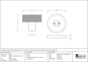 From The Anvil Polished Marine SS (316) Brompton Mortice/Rim Knob Set (Plain)