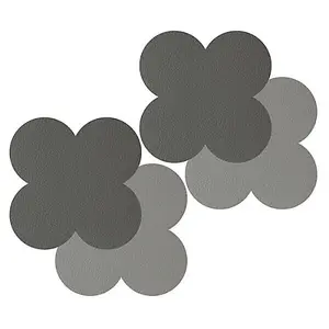 iStyle 2-Tone Grey Scalloped Flexi Set of 4 Faux Leather Coasters