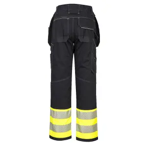 Portwest PW3 Hi-Vis Work Trousers Orange/Black & Knee Pads - 33R