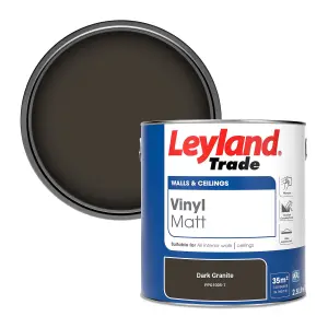 Leyland Trade Vinyl Matt Walls & Ceilings Emulsion Paint Dark Granite (PPG1005-7) 2.5L