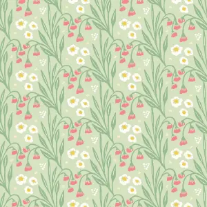 Hoopla Walls Meadow Stripe Pistachio Smooth Matt Wallpaper