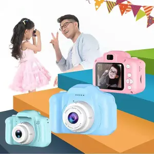 Green Kids Mini Selfie Video Camera With 32GB SD Card Safe Durable Shockproof with Non-toxic Plastic Material