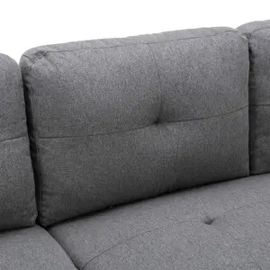 Newport Fabric Corner Large 3 Seater Sofa Bed With Storage Left Or Right Side (Grey)