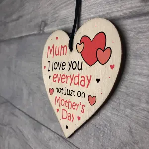 Mothers Day Gift For Mum Wood Heart Funny Love Mum Gift From Daughter Son