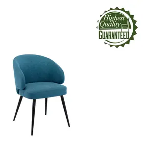 Cloey Canei Upholstered Dining Chair Blue