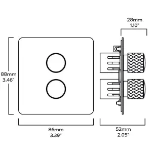 KEPLER 2G Knurled Dimmer Switch - Brass