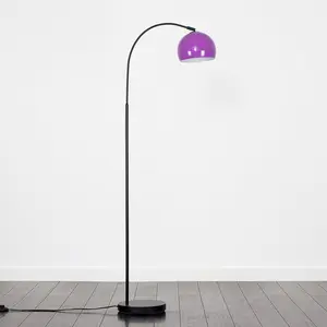 Derosier 152cm Arched Floor Lamp Black / Black