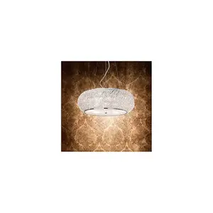 Luminosa Pasha'  10 Light Ceiling Pendant Chrome with Crystals, E14