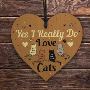 Red Ocean Cat Signs And Plaques For Home Wood Heart Cat Sign For Home Funny Cat Sign Pet Gift Cat Lover Gifts For Women Men