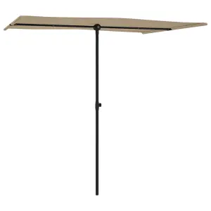 Berkfield Outdoor Parasol with Aluminium Pole 2x1.5 m Taupe