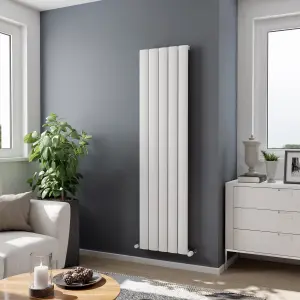 Agadon Milan Aluminium Designer Radiator 1800 x 470 mm White - 3526 BTU - 10 Years Guarantee