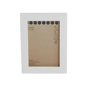 White Flat Single Picture frame (H)13.6cm x (W)18.6cm