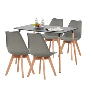 Nero 4 - Person Dining Set Grey / Black