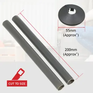 SPARES2GO Radiator Pipe Covers Shroud Collars Sleeve Anthacite Grey 15mm x 200mm