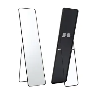 Black Freestanding or Wall Mounted Rectangular Full Length Framed Mirror W 47 x H 157 cm