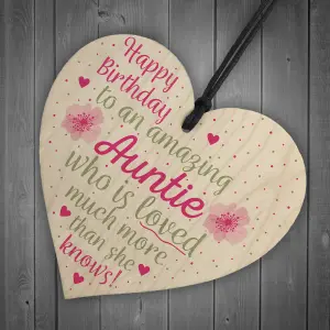 Red Ocean Birthday Gifts For Auntie Thank You Wooden Heart Plaque Shabby Chic Sign Plaque Gifts For Her Keepsake