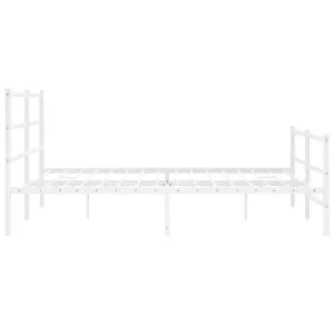 Berkfield Metal Bed Frame without Mattress with Footboard White 180x200cm