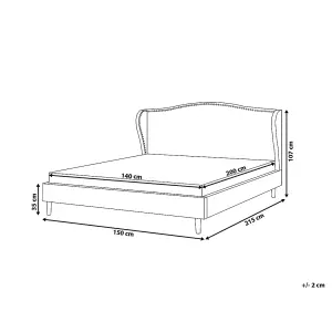 Fabric EU Double Size Bed Beige COLMAR