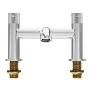 GoodHome Owens Gloss Chrome effect Deck-mounted Manual Double Bath Filler Tap