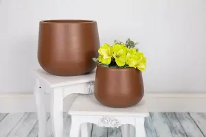 Epoxi Cylinder Rust Textured Matte Indoor Plant Pot 29cm