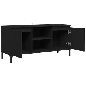 Berkfield TV Cabinet with Metal Legs Black 103.5x35x50 cm