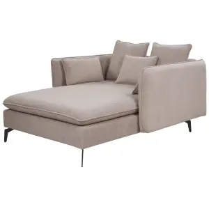 Fabric Chaise Lounge Taupe CHARMES