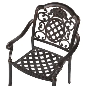 Set of 4 Garden Chairs with Cushions SALENTO Metal Dark Brown