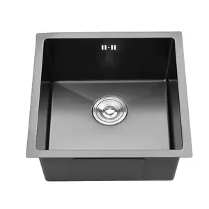 Black Drop-in Kitchen Sink, Single Bowl Stainless Steel Sink