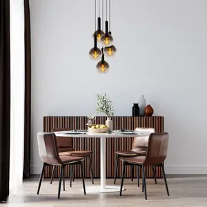 Lucide Marius Modern Cluster Pendant Light 55cm - 5xE27 - Black