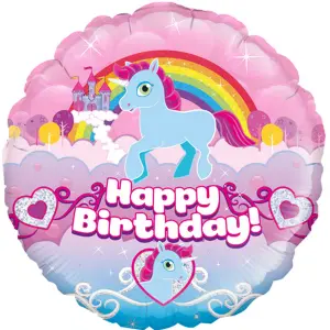 Oaktree 18in Holographic Unicorn Rainbow Birthday Foil Balloon Multicolour (One Size)