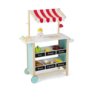 Costway Pretend Play Kids Ice Cream Cart Wooden Grocery Store Toddler Supermarket Toy