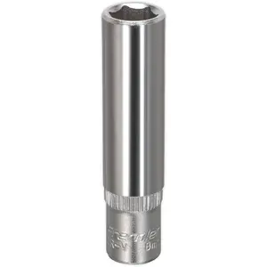 8mm Forged Steel Deep Drive Socket - Durable Chrome Vanadium Tool for Professionals and DIYers