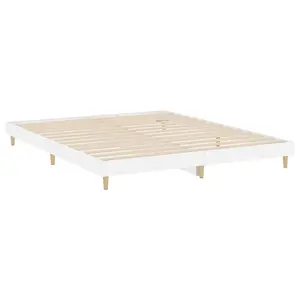 Berkfield Bed Frame High Gloss White 200x200 cm Engineered Wood