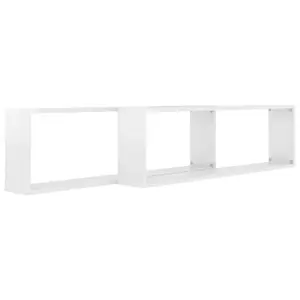 Aycel Cubby Shelf (Set of 2) Gloss White / 30cm H x 100cm W x 15cm D