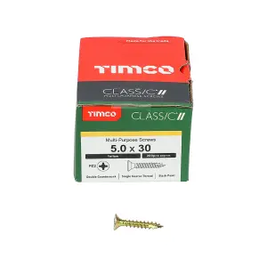 TIMCO Classic Multi-Purpose Countersunk Gold Woodscrews - 5.0 x 30 (200pcs)