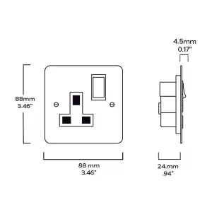 SYLVIE Single Plug Socket - Brass (Black Insert)