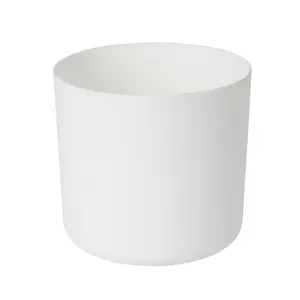 GoodHome White Plastic Plant pot (Dia) 17.6cm, (H)16cm, 3.63L