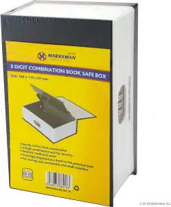 3 Digit Combination Portable Book Safe Box Safes Money Phone Cards Cover Metal